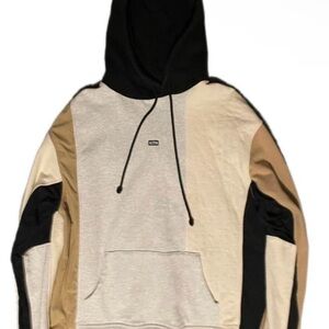 Kith Men's Colorblock Hooded Sweatshirt M in Black, Beige, Cream